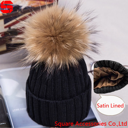 pom beanie satin lined