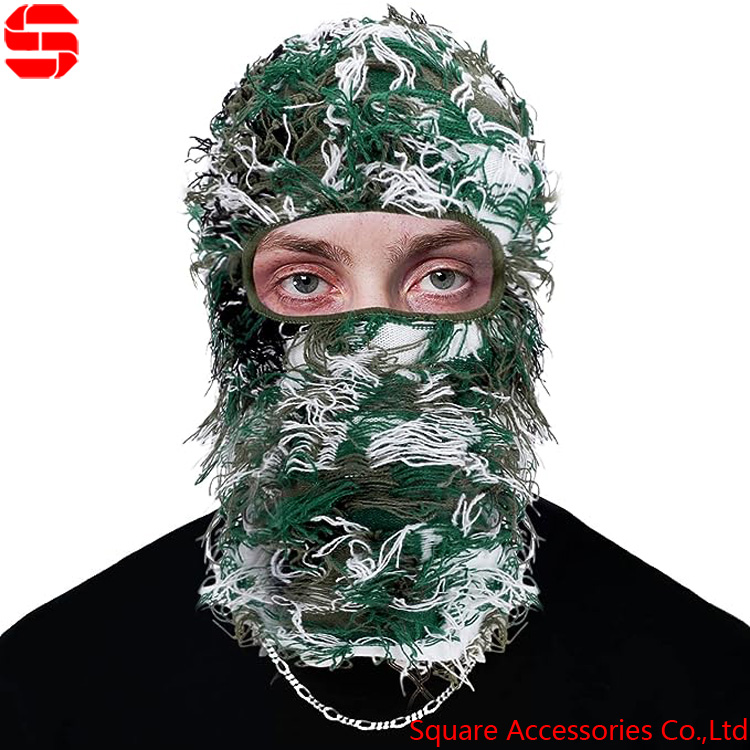 Distressed Balaclava Green Camo