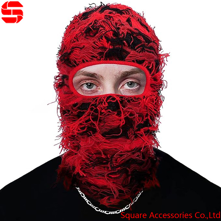 Distressed Balaclava Red Camo