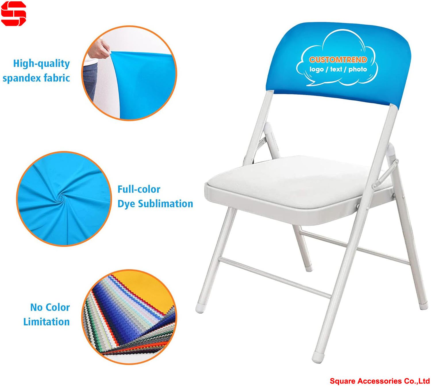 logo printed chair back cover